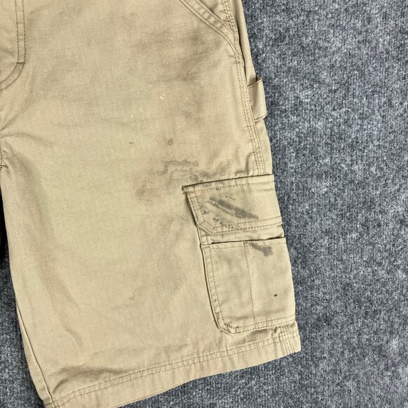 Dickies Cargo Shorts Mens 32 Khaki Utility Workwear Carpenter Outdoor Stained - Picture 2 of 9